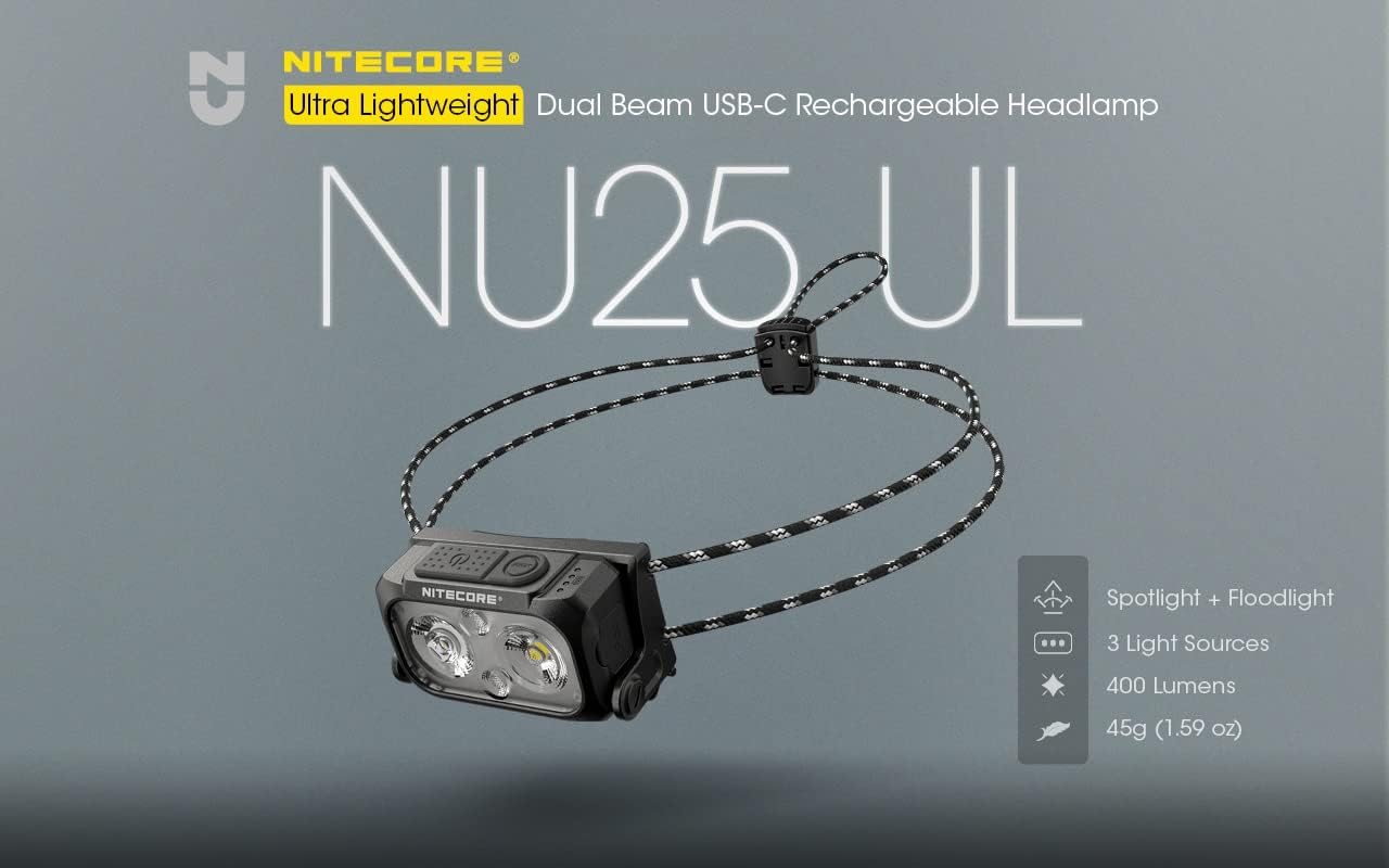 Nitecore NU25 400 Lumen Ultra Lightweight Headlamp Yellow