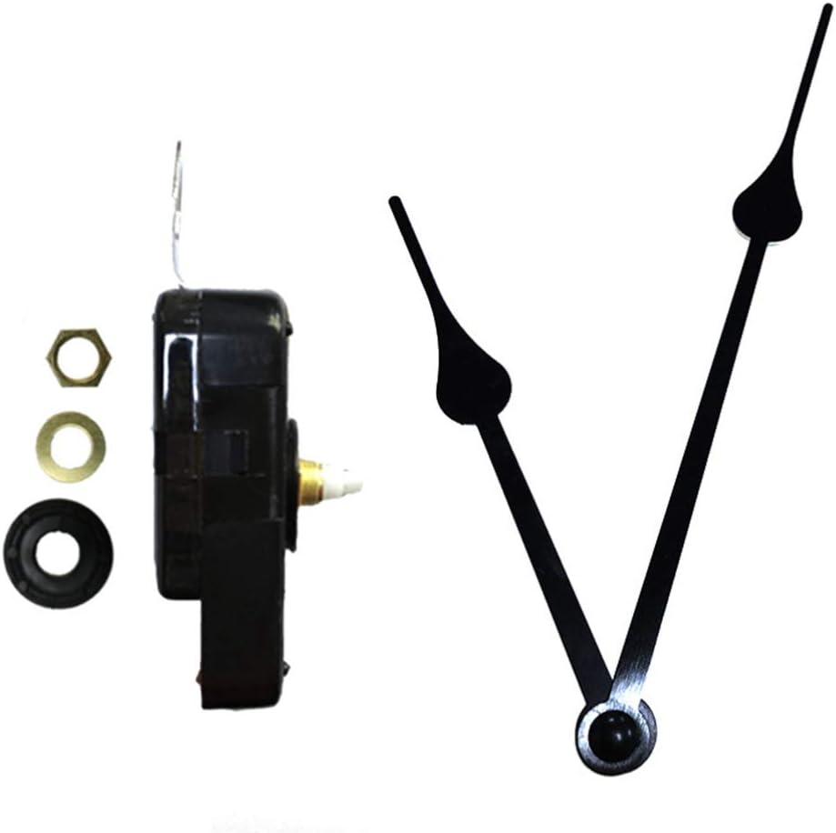 DOITU 1-Piece Silence Clock Mechanism Black Hand Replacement for Clocks