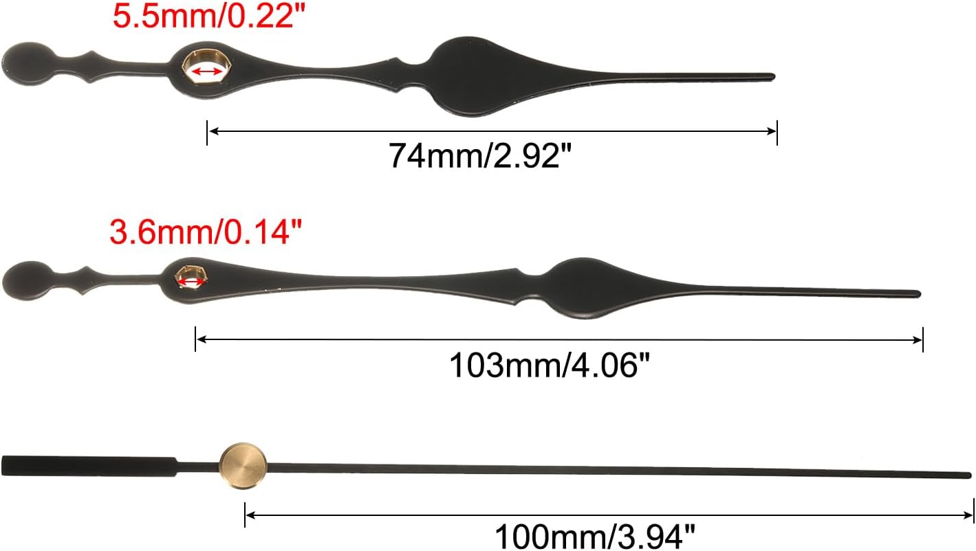 PATIKIL Replacement Clock Hands Kit - Aluminum Mute 8 Set