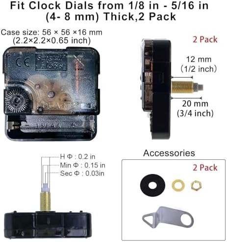 EMOON 2-Piece Clock Movement Mechanism Kit DIY and Repair Made Easy