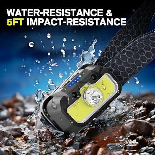 Favorlite Rechargeable LED Headlamp for Camping - 1300 Lumen Waterproof 14 Modes