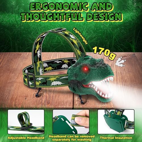 Nitigo Spray Dinosaur Headlamp for Kids Adults