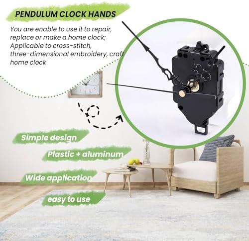 Kqcibz 23mm Quartz Pendulum Clock Movement Mechanism Kit for DIY Replacement