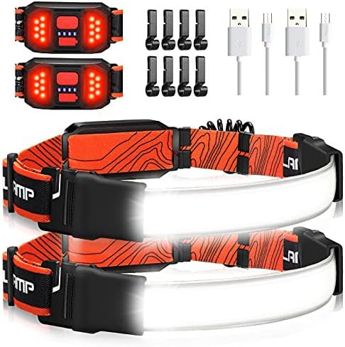 Sturdy Adjustable 1000 Lumens Headlamp with Red Tail Light for Hiking Running