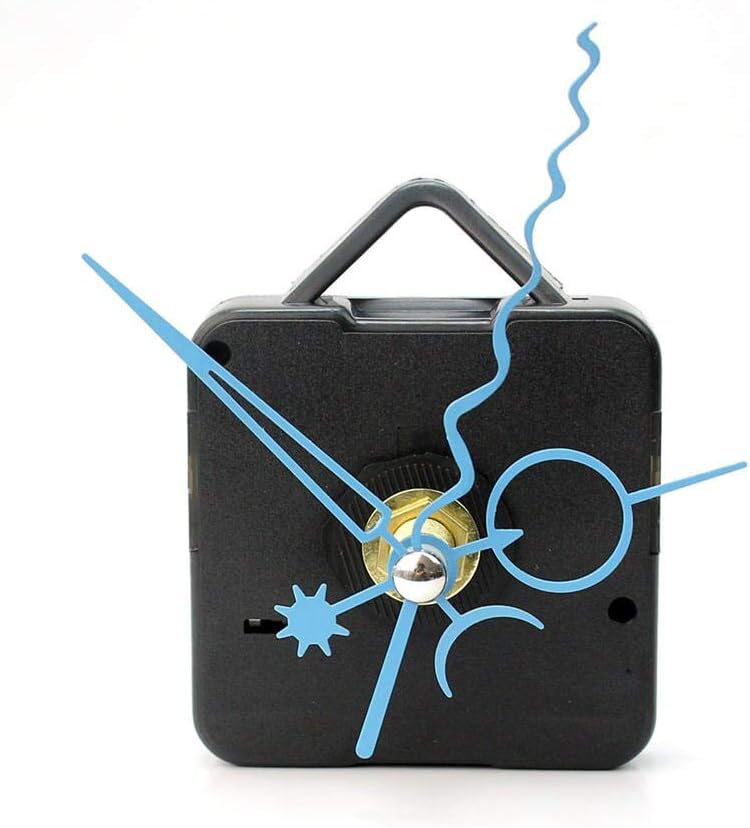 Black wall clock movement repair kit with hands