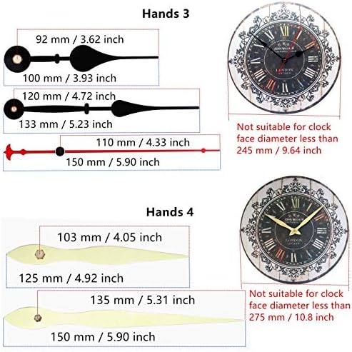 Adjustable quartz wall clock movement repair kit 13mm pressurized