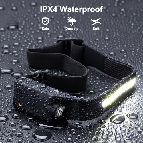 Rechargeable Headlamp Set with 230 Wide Beam Waterproof Design