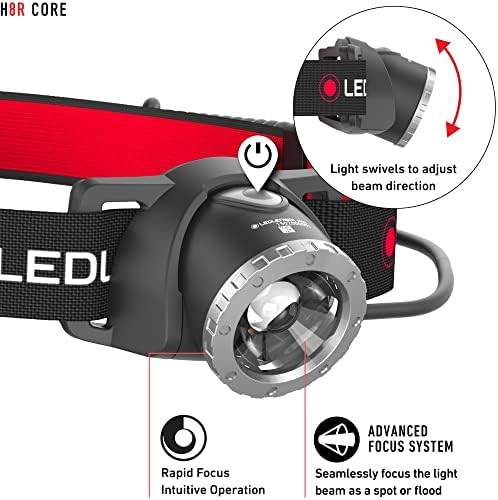 Ledlenser H8R Lightweight HeadlampPowerful 600 Lumens Rechargeable for Outdoor Use