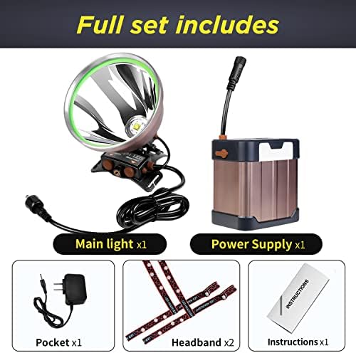 Hunting Lights - Super Bright LED Headlamp for Fishing Camping and Outdoors