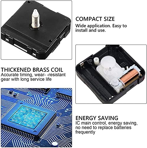 Two Piece Wall Clock Mechanism Replacement Kit Aluminum Silent Movement Easy to Install