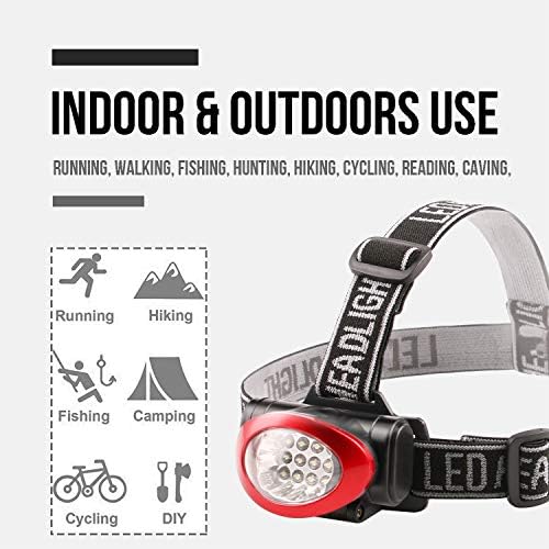 10-Piece 12 LED Portable Headlamp