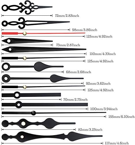 5-Piece Replacement Set for Wall Clock Repair with 20 MM Shaft
