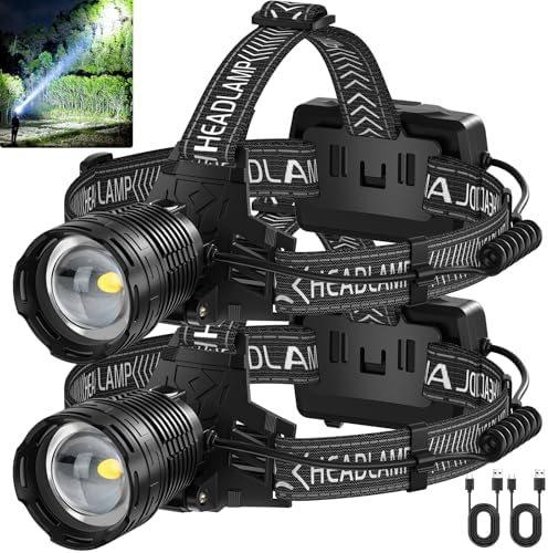 KungfRechargeable Headlamp - 990000 Lumens 3 Modes Water Resistant Comfortable