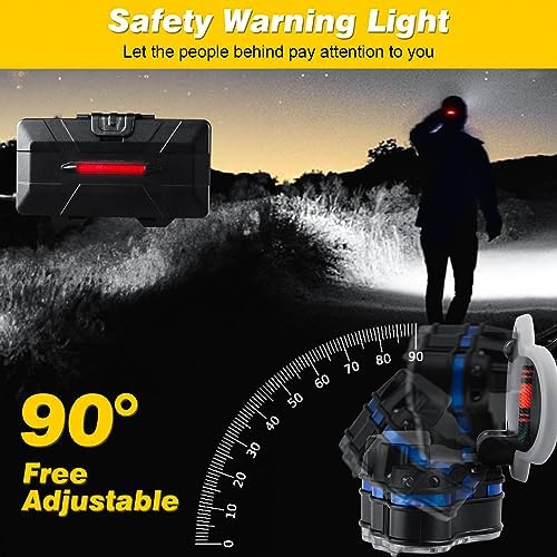Elmchee Rechargeable Headlamp 18000 Lumen Headlamp with Adjustments