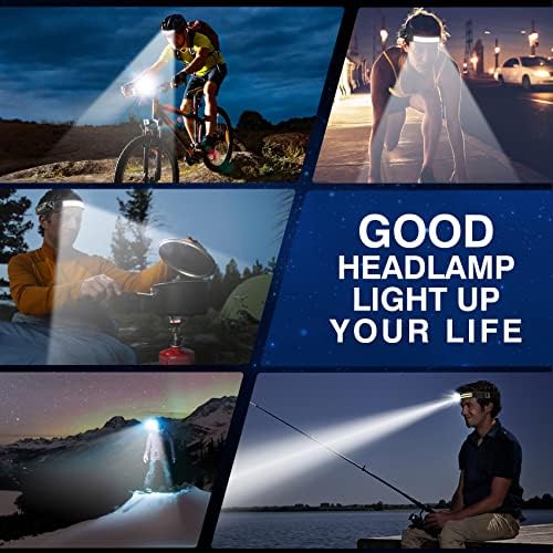 IPX5 Waterproof 230 2000 Lumens Headlamp 2 Pack
