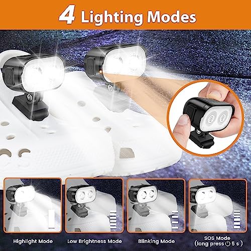 Bright water-resistant croc shoes headlights