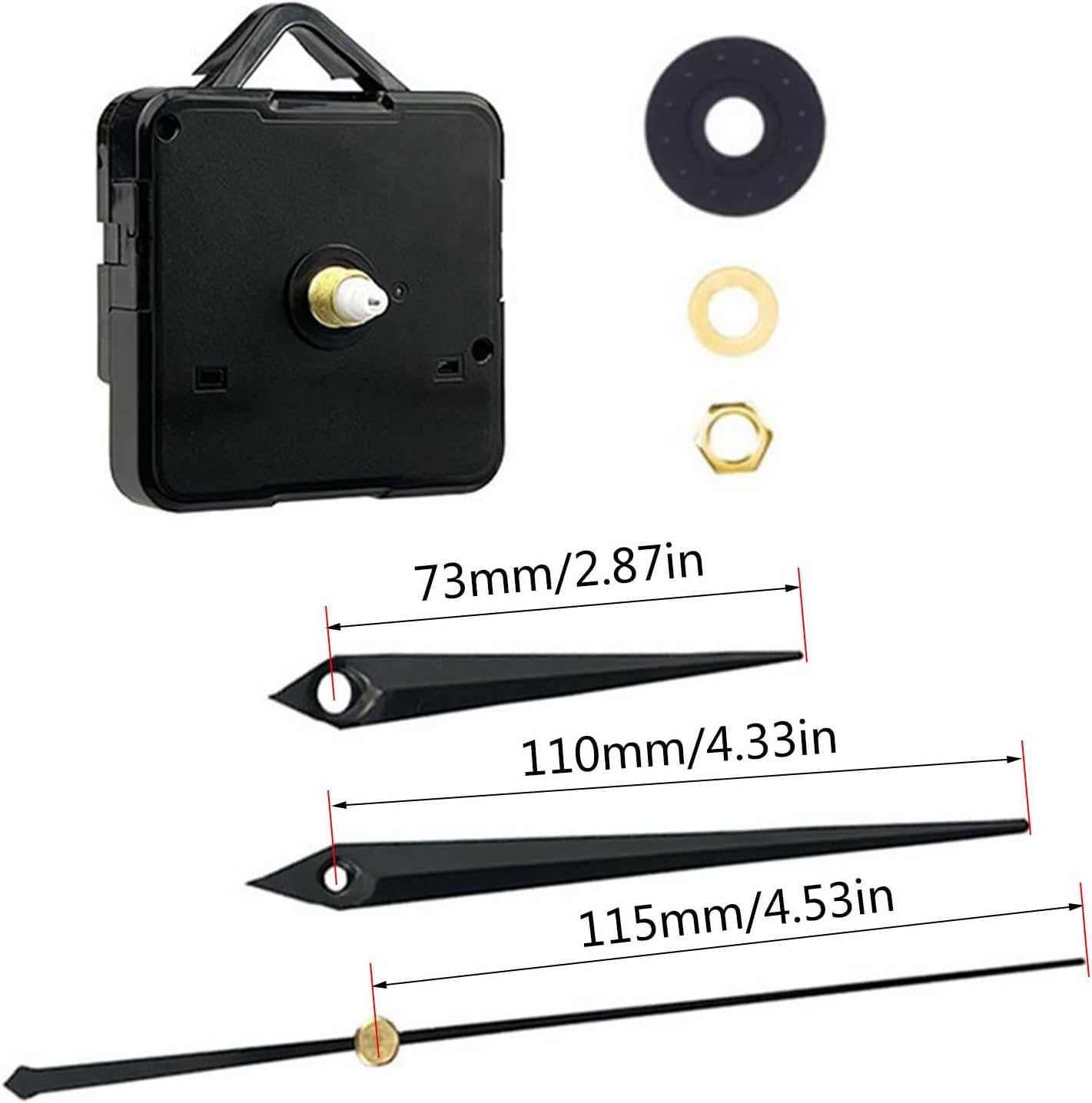 Long Short Shaft Clock Mechanism for Wall Clocks
