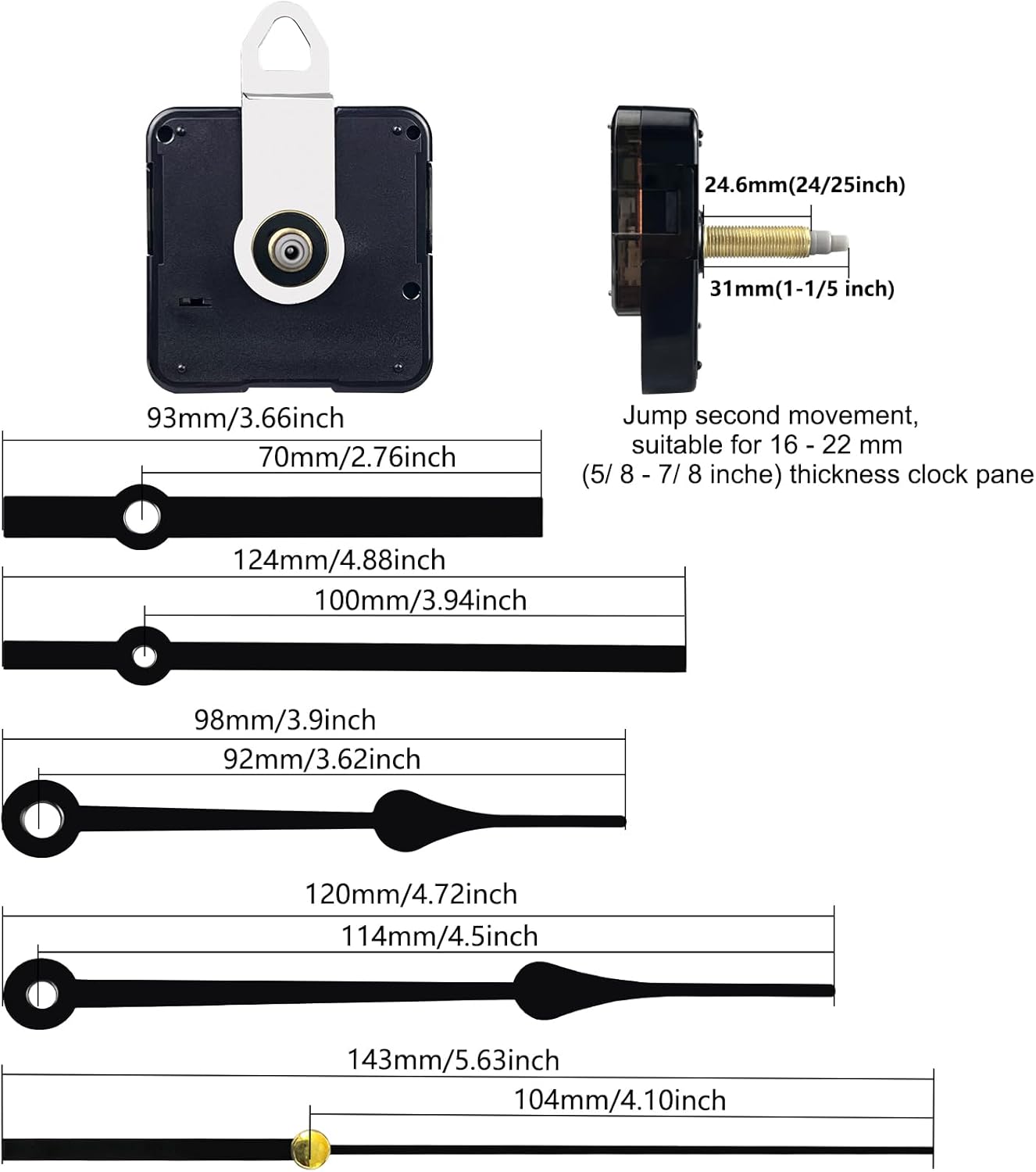 DIY 31mm Quartz Wall Clock Repair Kit Replacement