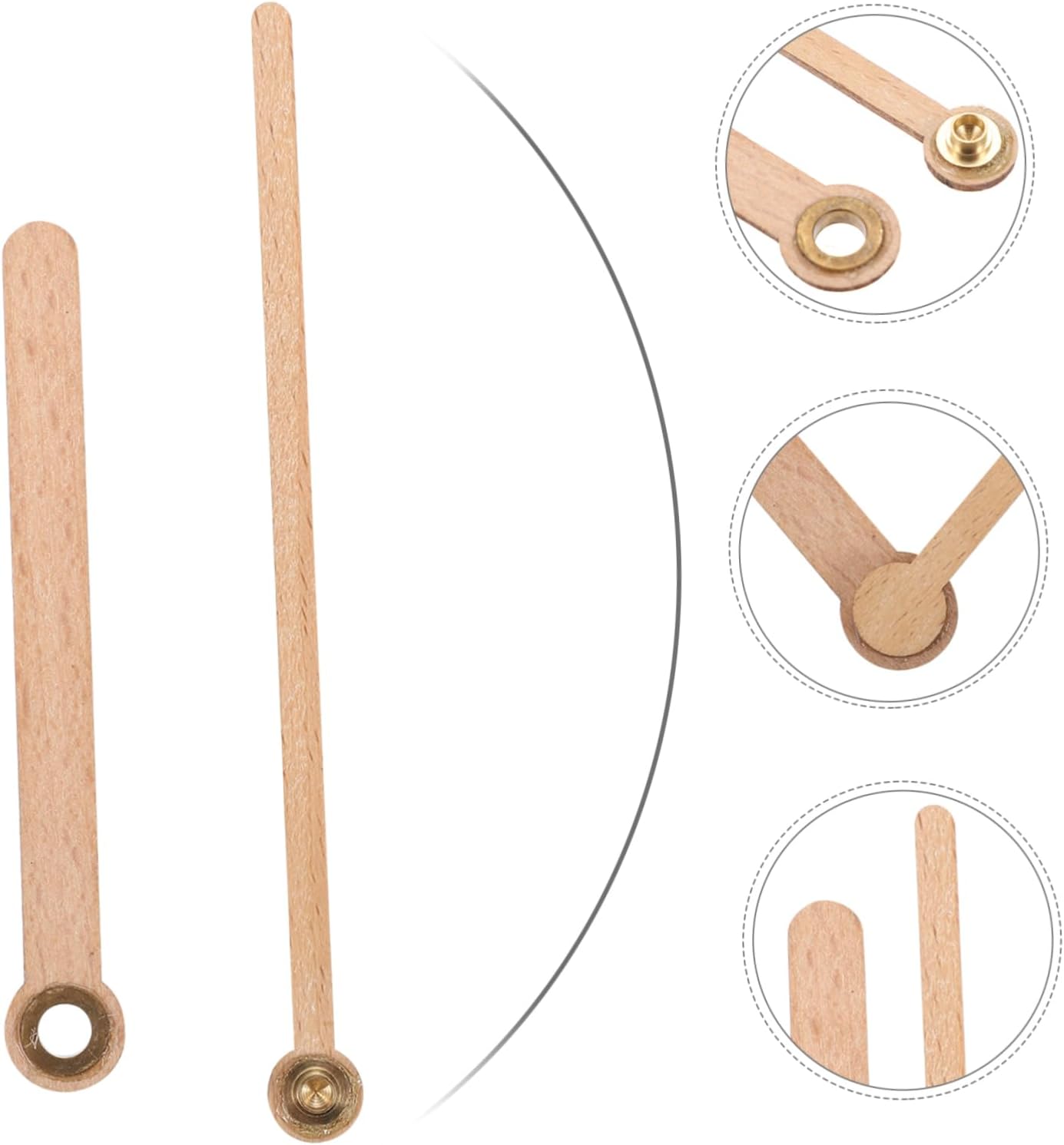 Durable Wooden Clock Pointer Kit - Set of 3 with Silent Mute Hands