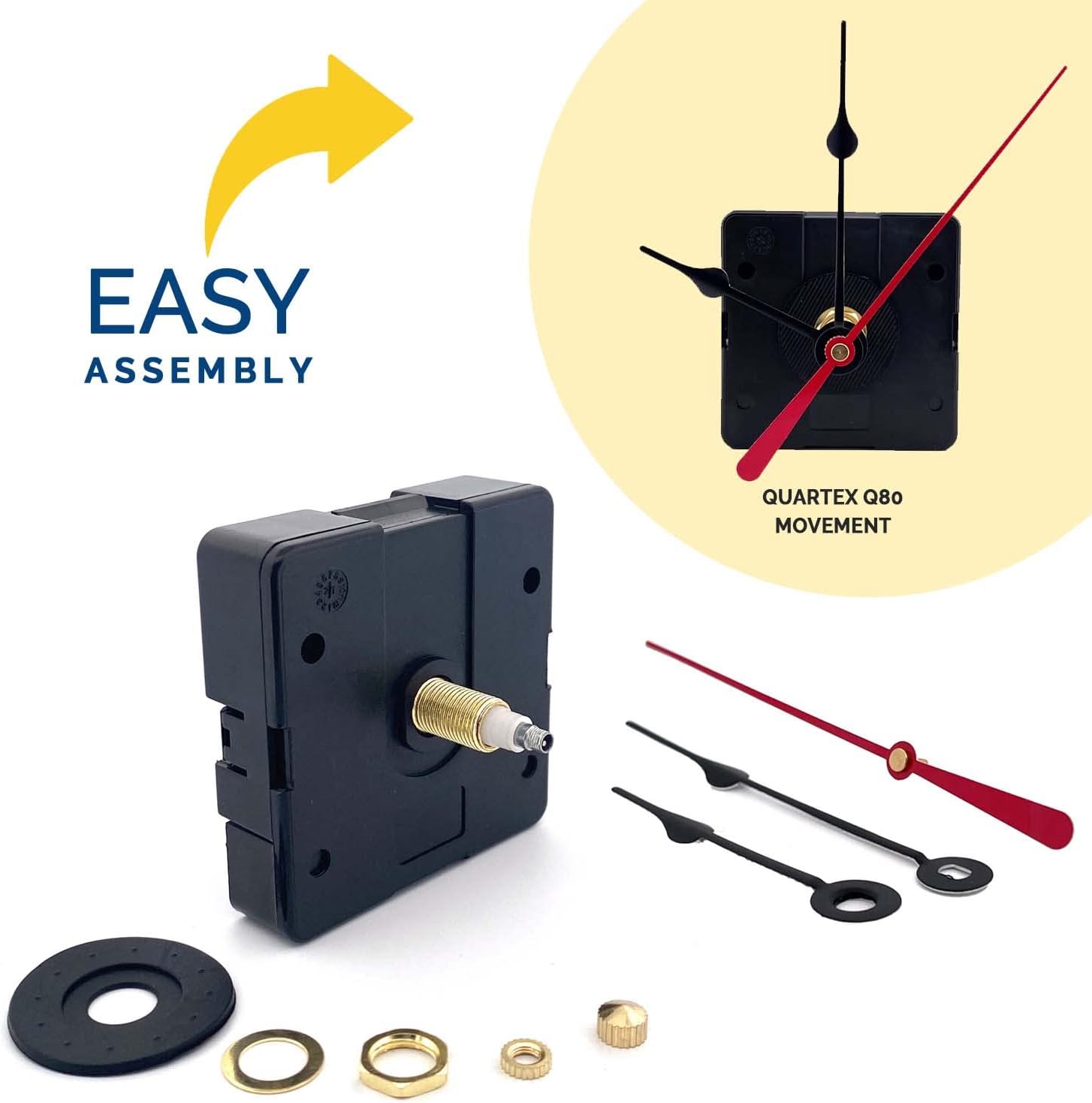 Precise quartz clock movement kit with detailed instructions