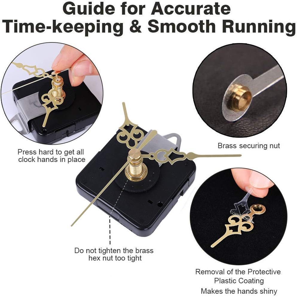 EMOON 2-Piece Clock Movement Mechanism Kit DIY and Repair Made Easy