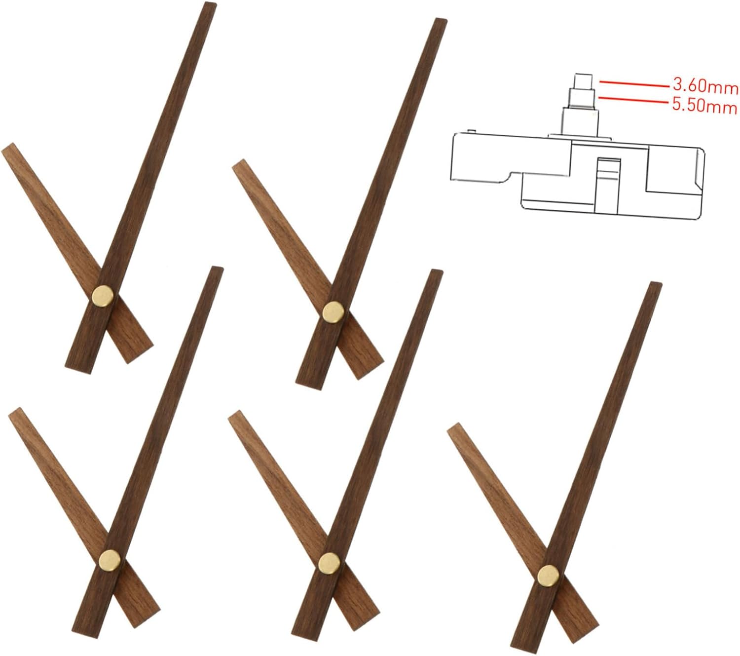 5-Set Wooden Clock Hands