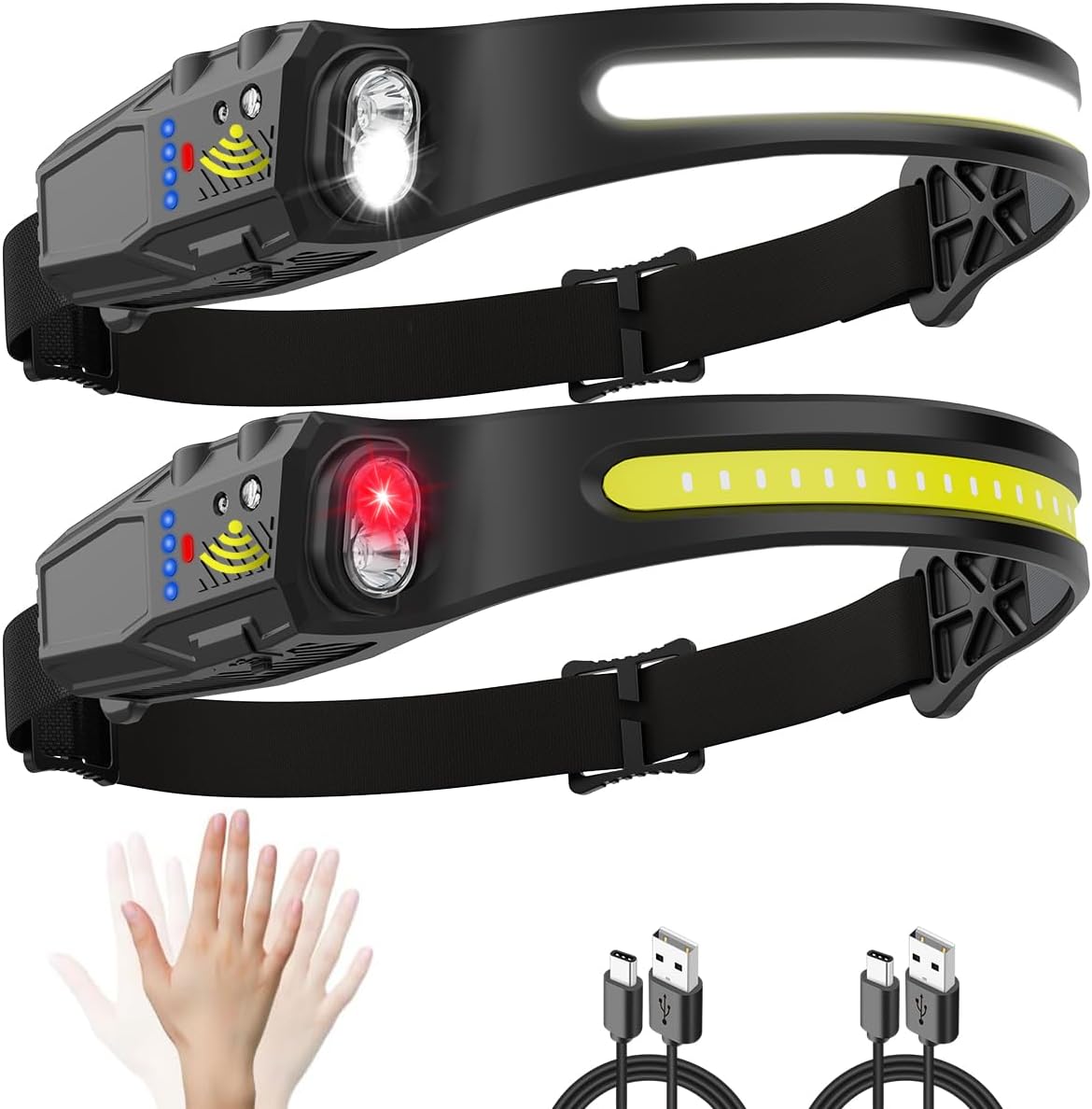 2-Piece Rechargeable Headlamp Set