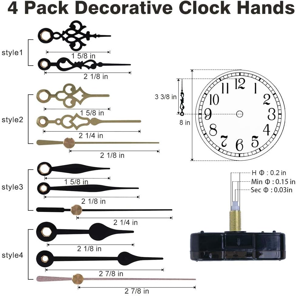 EMOON 2-Piece Clock Movement Mechanism Kit DIY and Repair Made Easy
