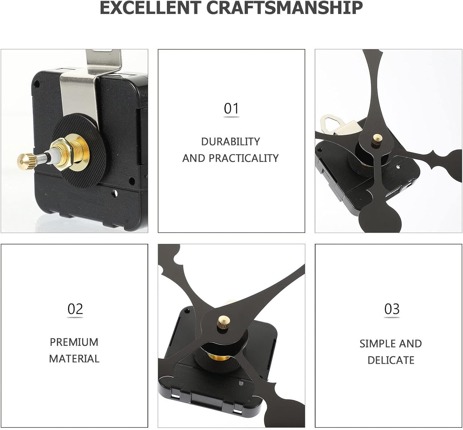 IfundoM Replacement Clock Mechanism - Battery Operated with 2 Sets of Clock Hands
