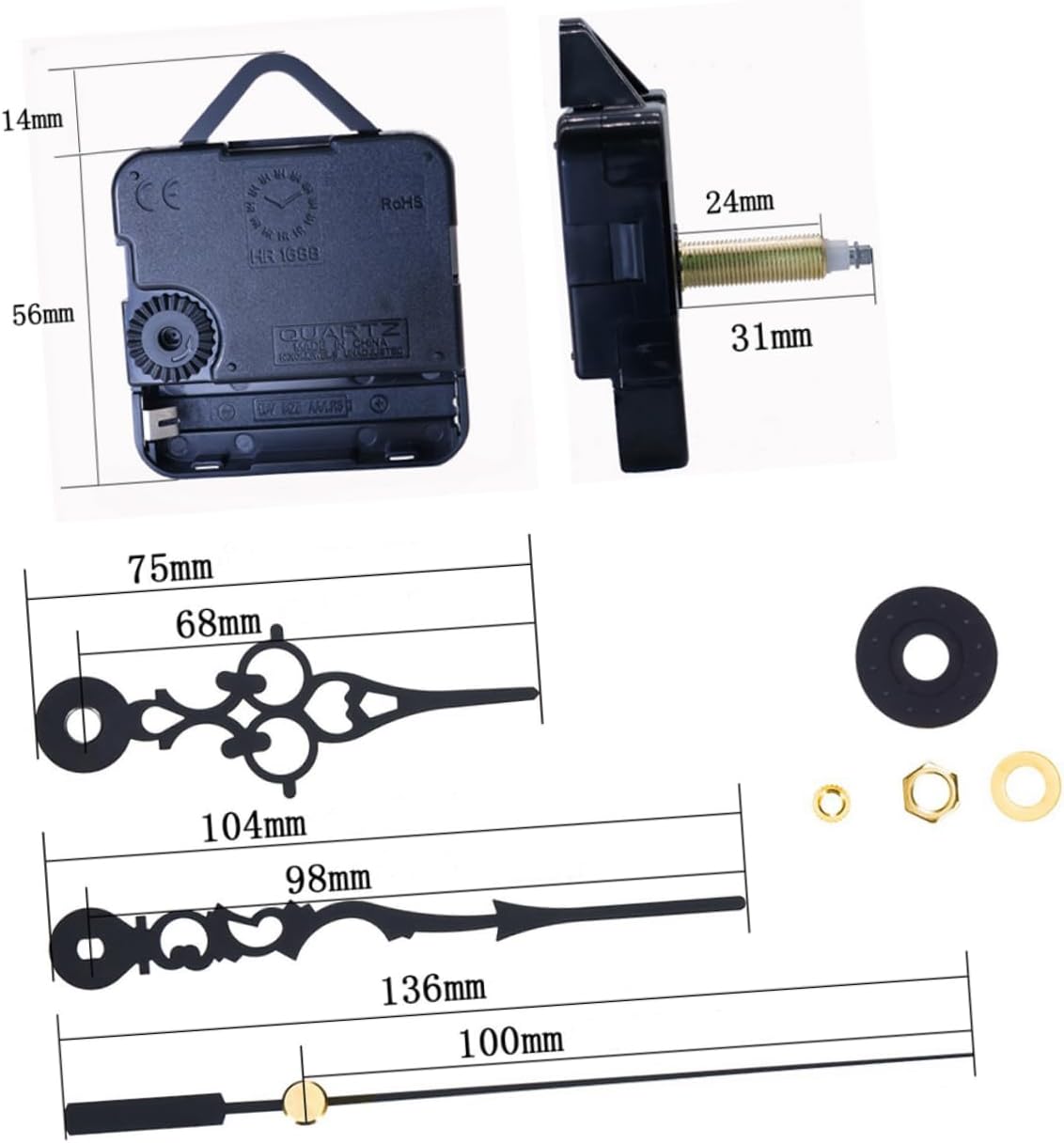 Doitool 3-Piece Clock Accessory Kit for Clock Repairs Movements Hands