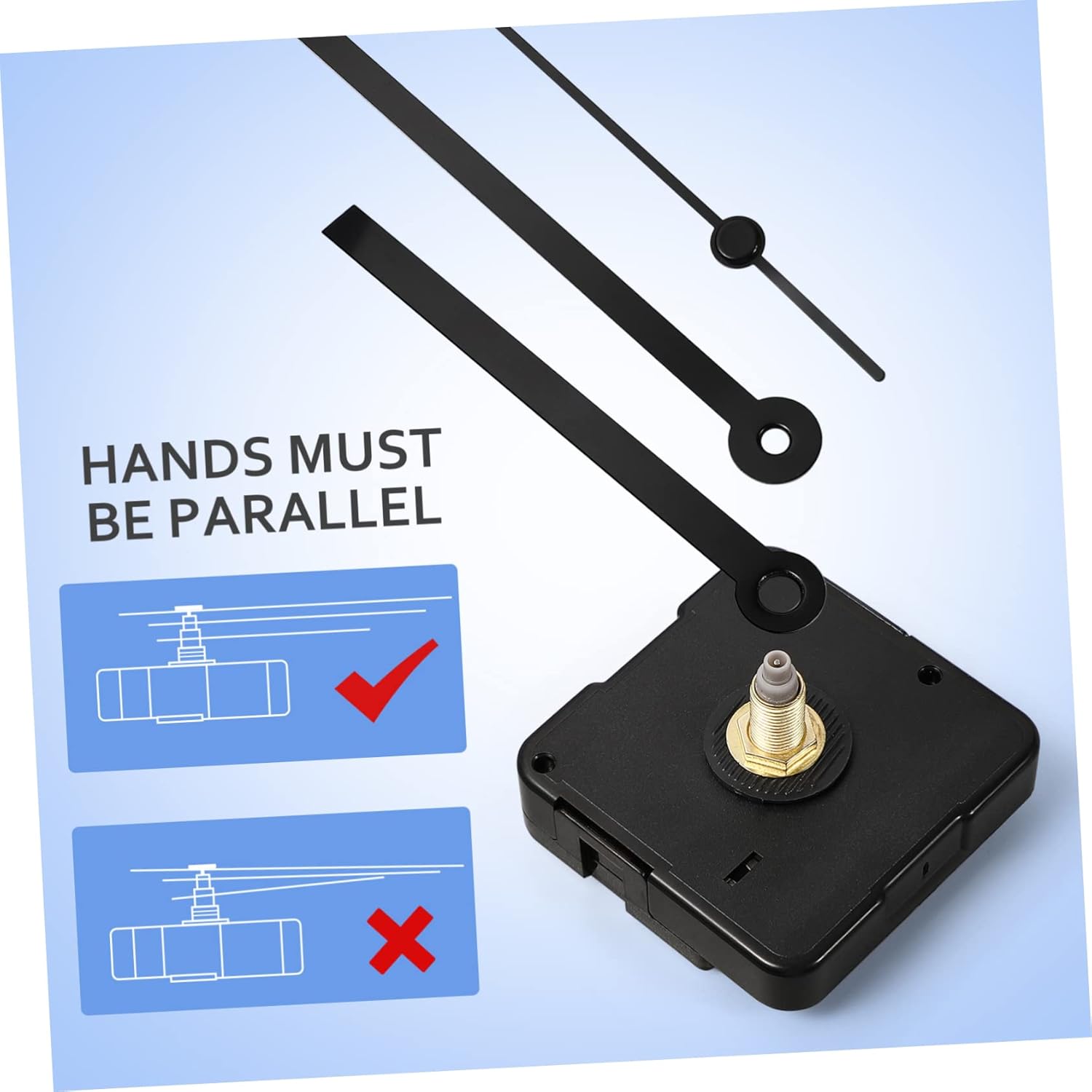Hemobllo 8-Set Wall Clock Mechanism Kit for Quartz Clocks Replacement