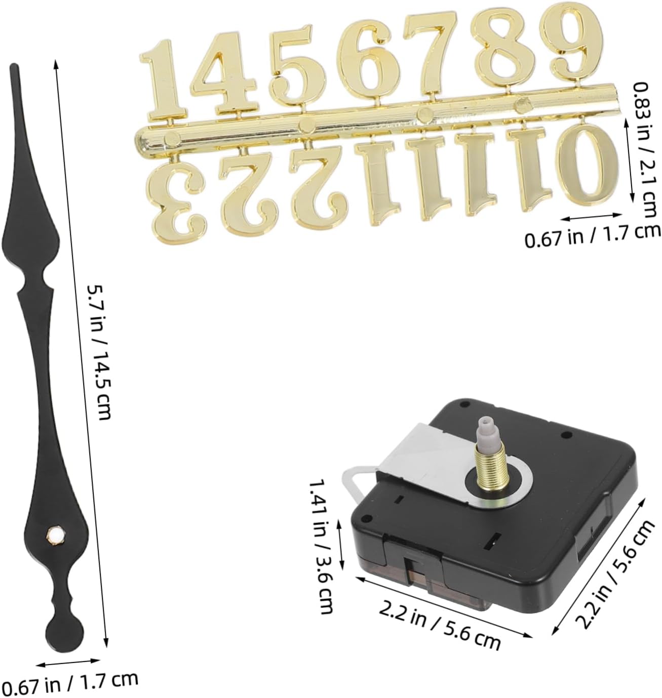 Replacement Set for Silent Sweep Wall Clock Mechanism