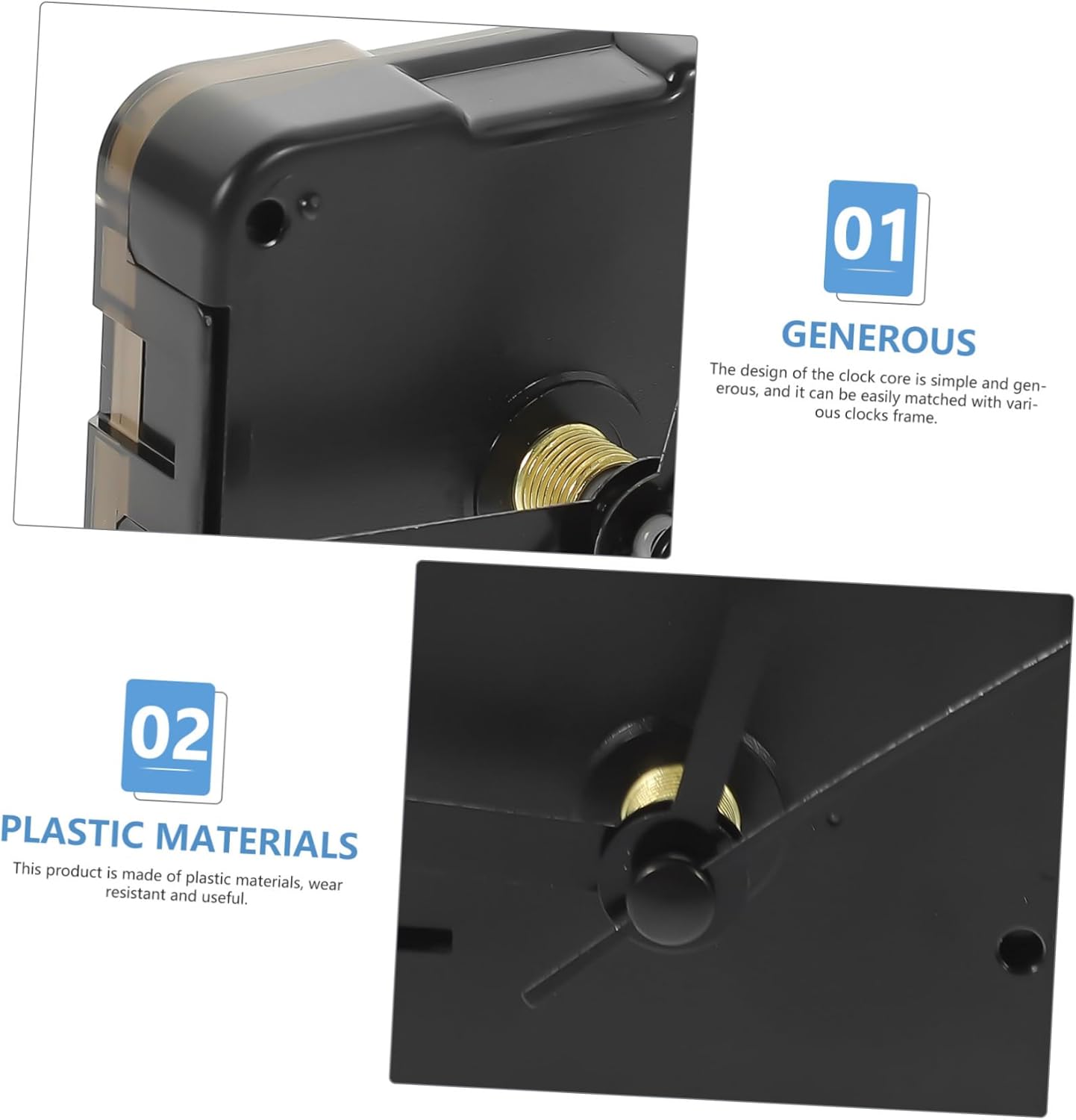Uonlytech 3 Sets Silent Wall Clock Mechanism Kit
