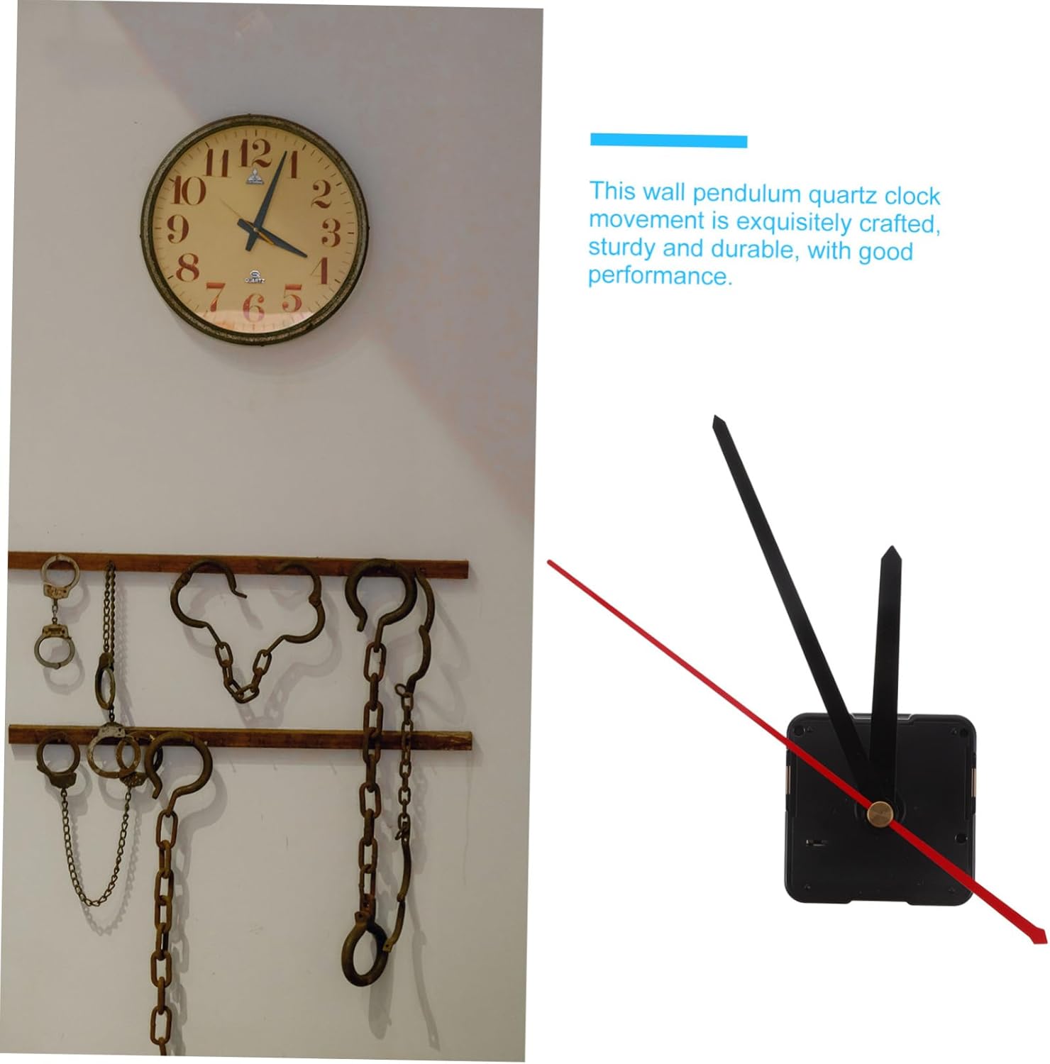 DIY Wall Clock Mechanism Kit With Pendulum Battery-Driven Quartz Clock Movement Replacement