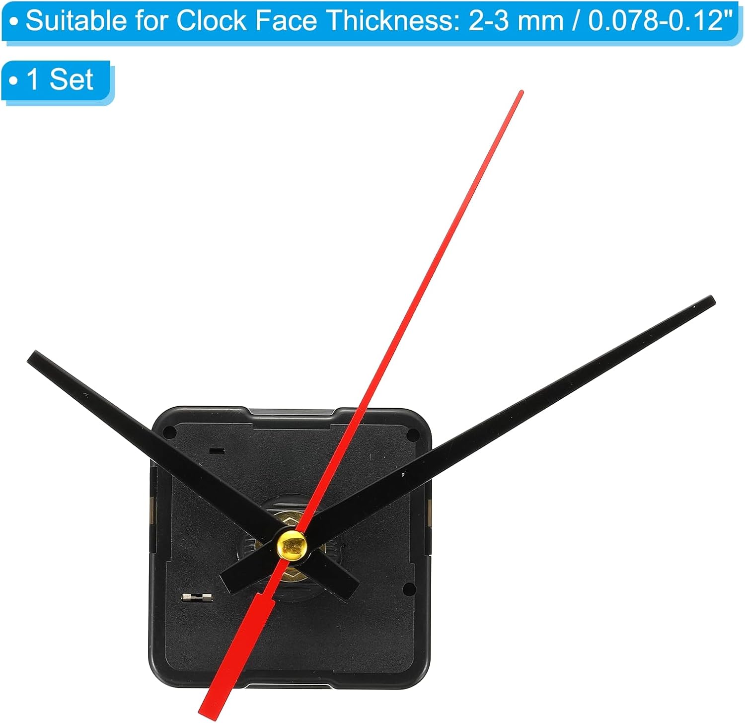 PATIKIL Battery-Operated Clock Mechanism Kit Black Red
