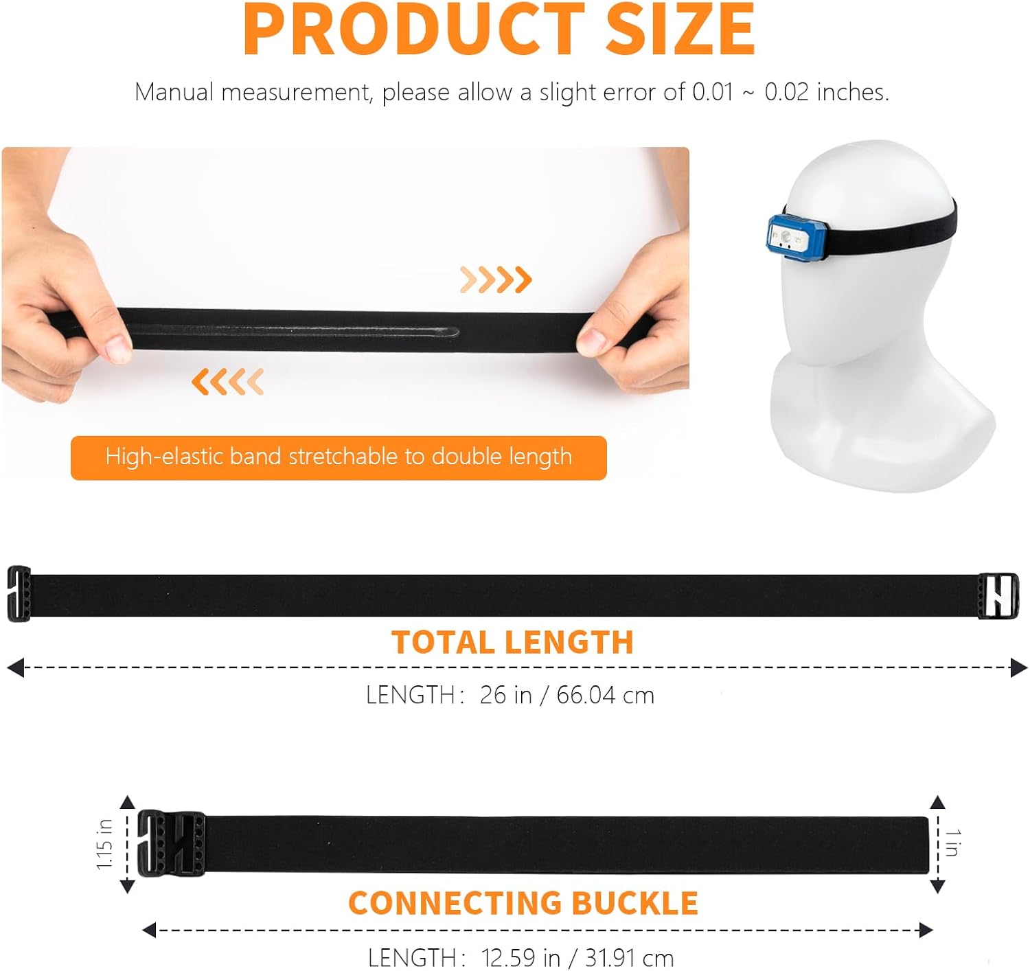Universal Headlamp Strap Replacement - 1 Width 2 Pack