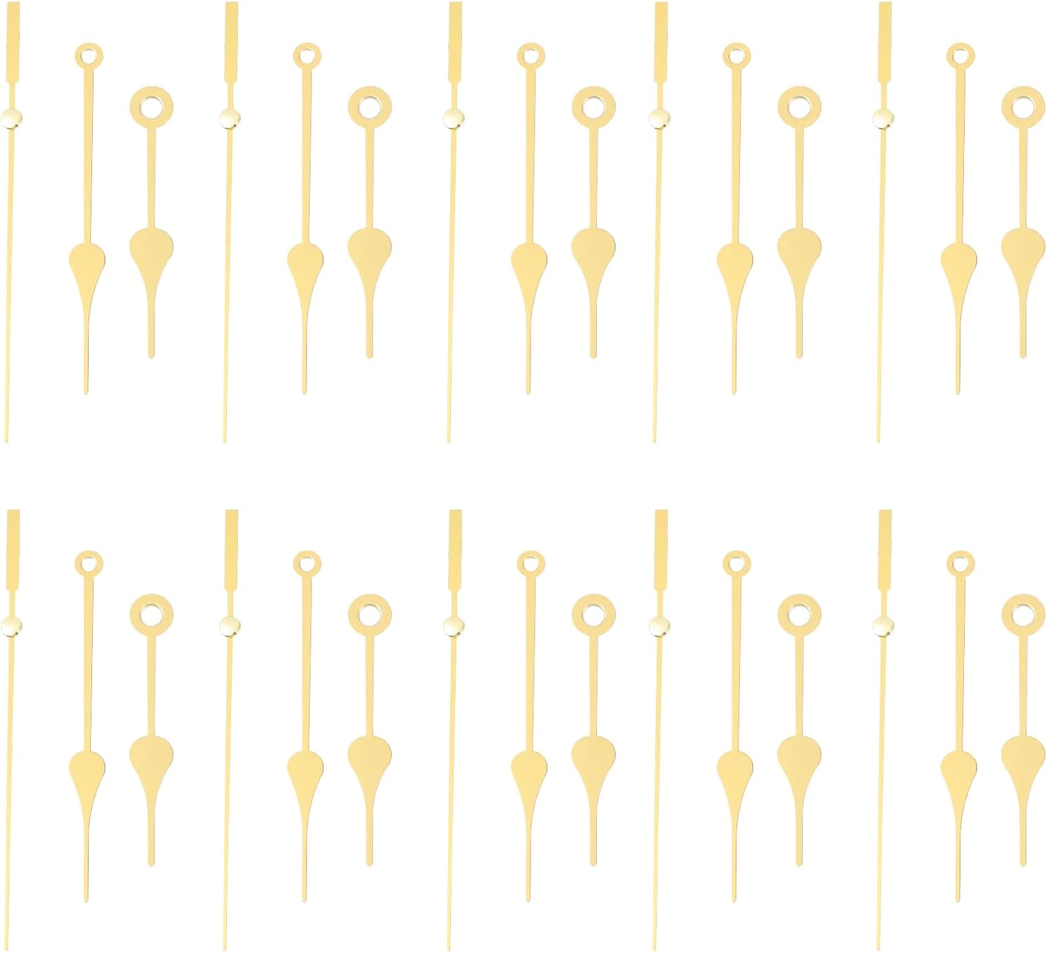Hemobllo Clock Hands Kit - 10 Aluminum Gold Wall Clock Replacement Accessories Golden