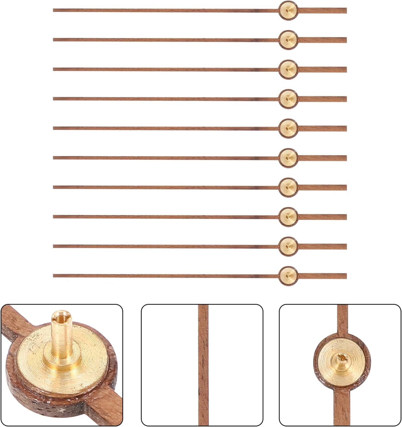 EXCEART10Pcs Wooden Second-Hand Clock Mechanism Kit