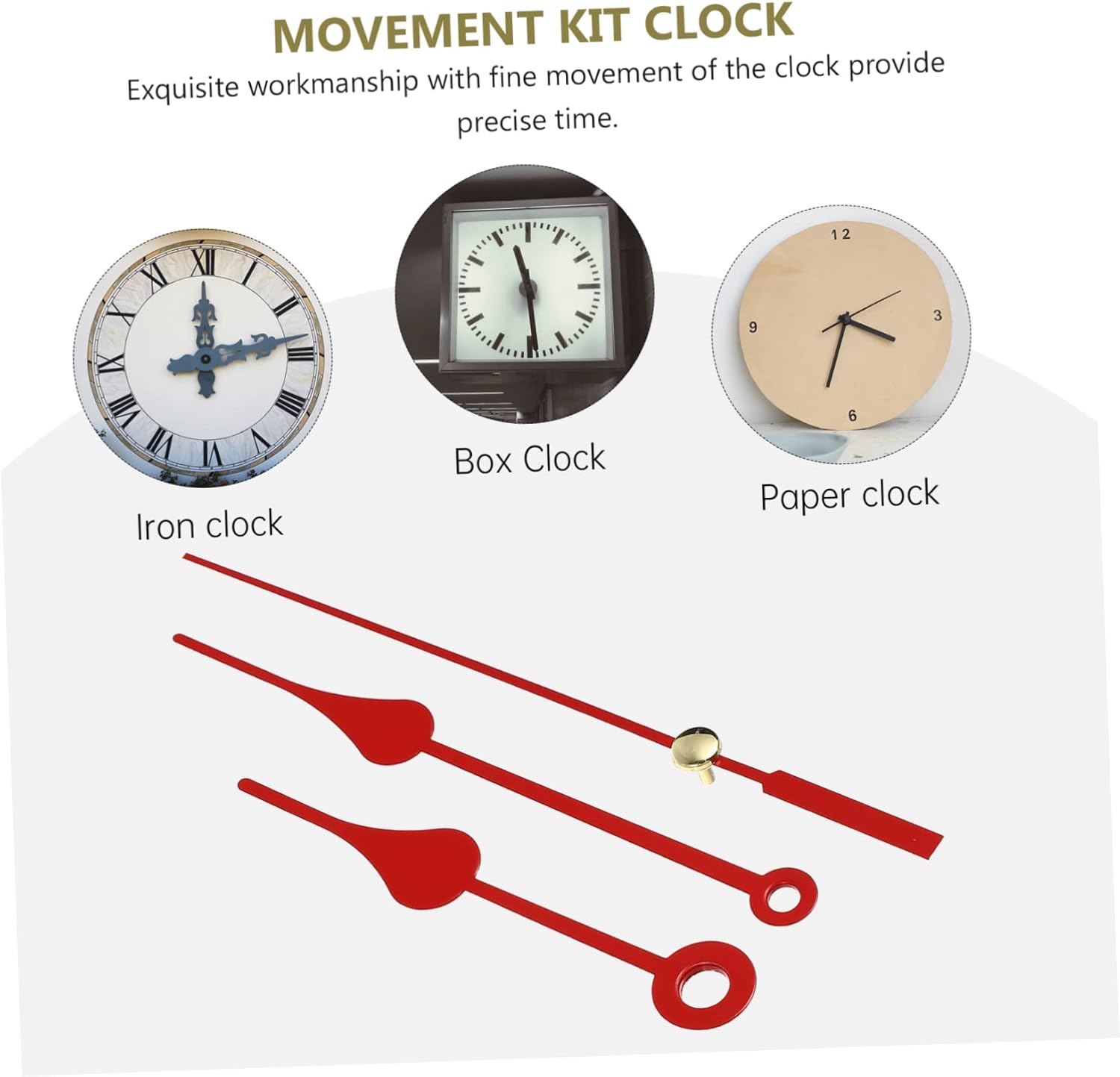 Simple Elegant Quartz Clock Movement Kit Red