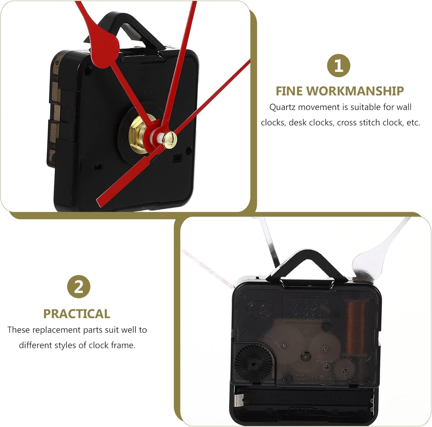 Precise Quiet Quartz Clock Mechanism Kit