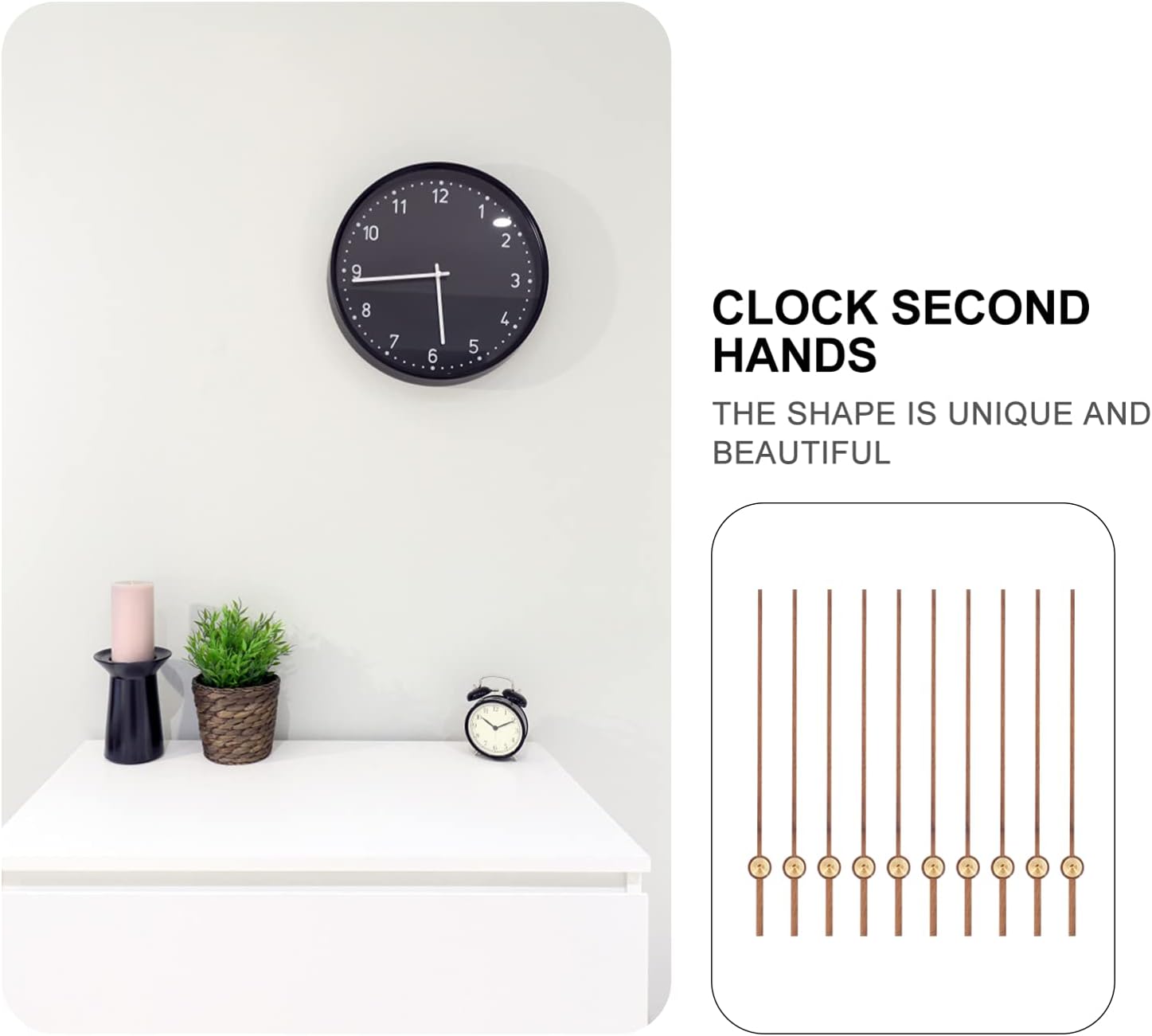 EXCEART10Pcs Wooden Second-Hand Clock Mechanism Kit