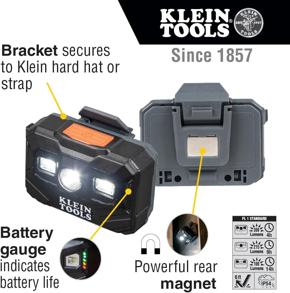 Klein Tools 56062 Rechargeable LED Headlamp - For Work and Outsunny
