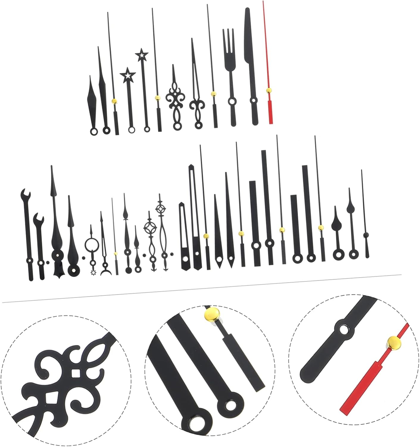 Sturdy Plastic Clock Hands Kit for Wall Clock Repair