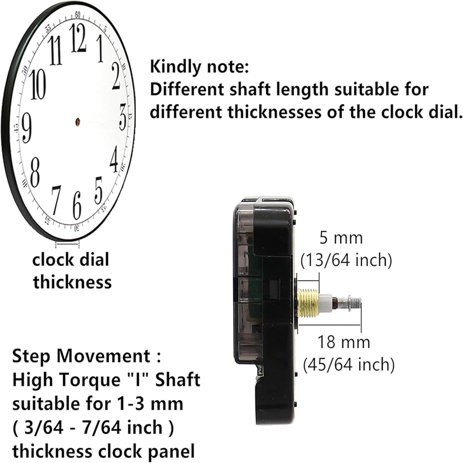 Precision Replacement Clock Mechanism with Clock Hands