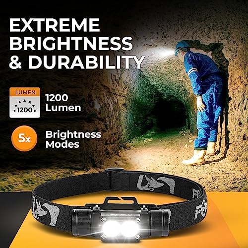 Foxelli Ultra Bright Rechargeable Headlamp - Ready to Illuminate