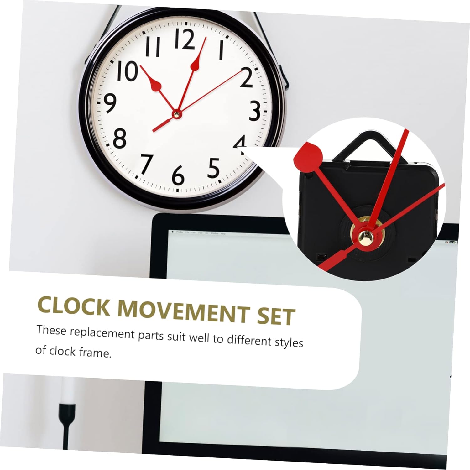 Red Silent Scanning Quartz Clock Movement Set