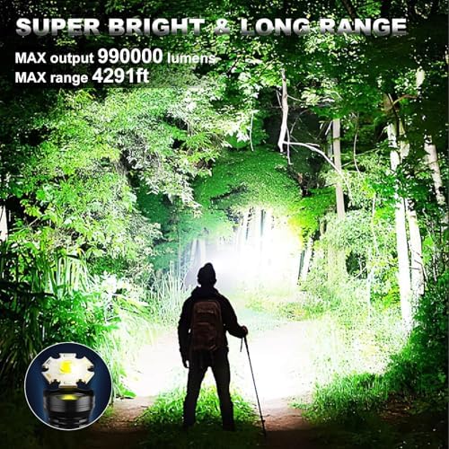 Perfect 990000 Lumens Rechargeable Headlamp 8 Modes IPX7 Waterproof