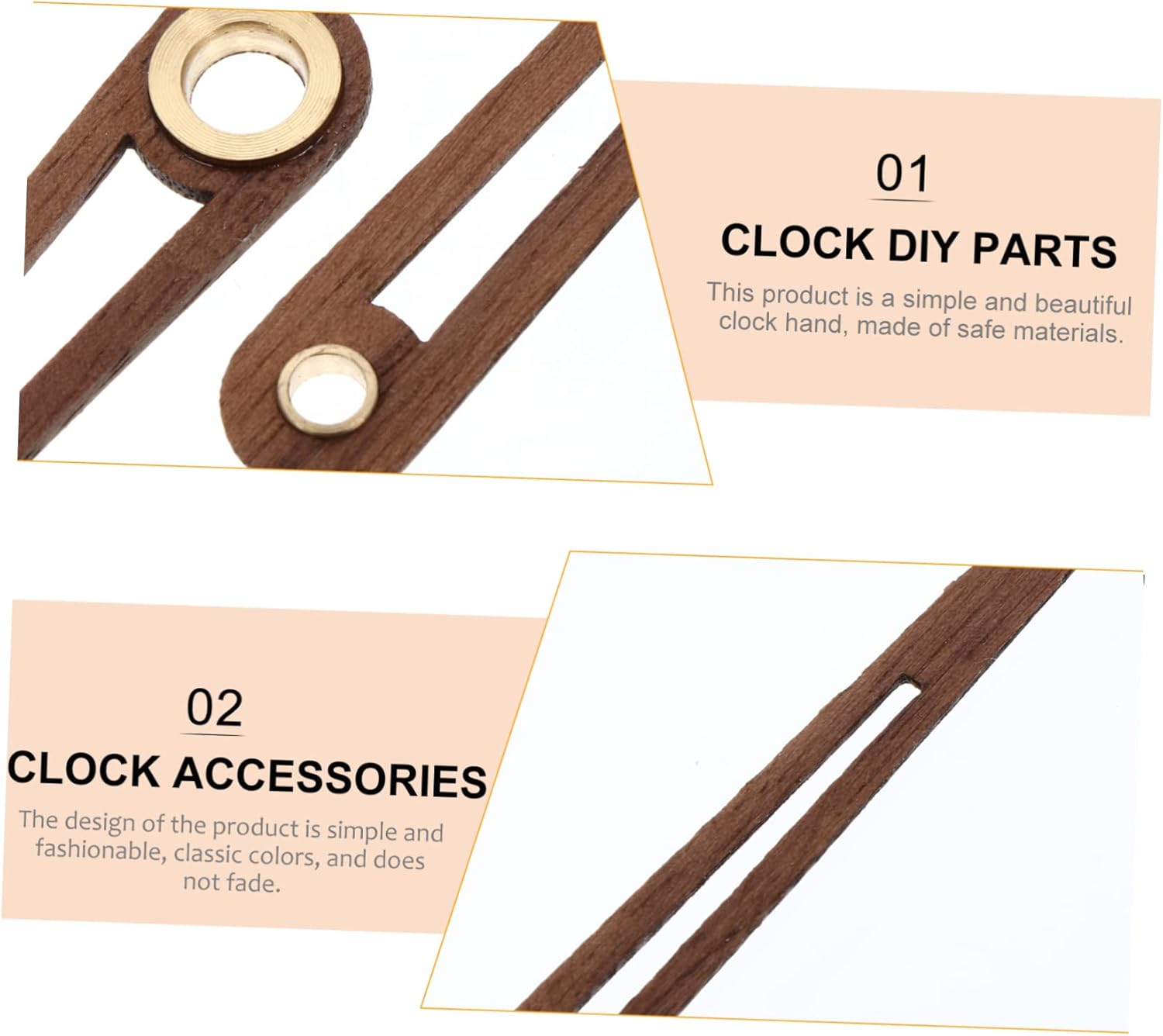 Uonlytech Wooden Clock Hands 5 Sets Replacement