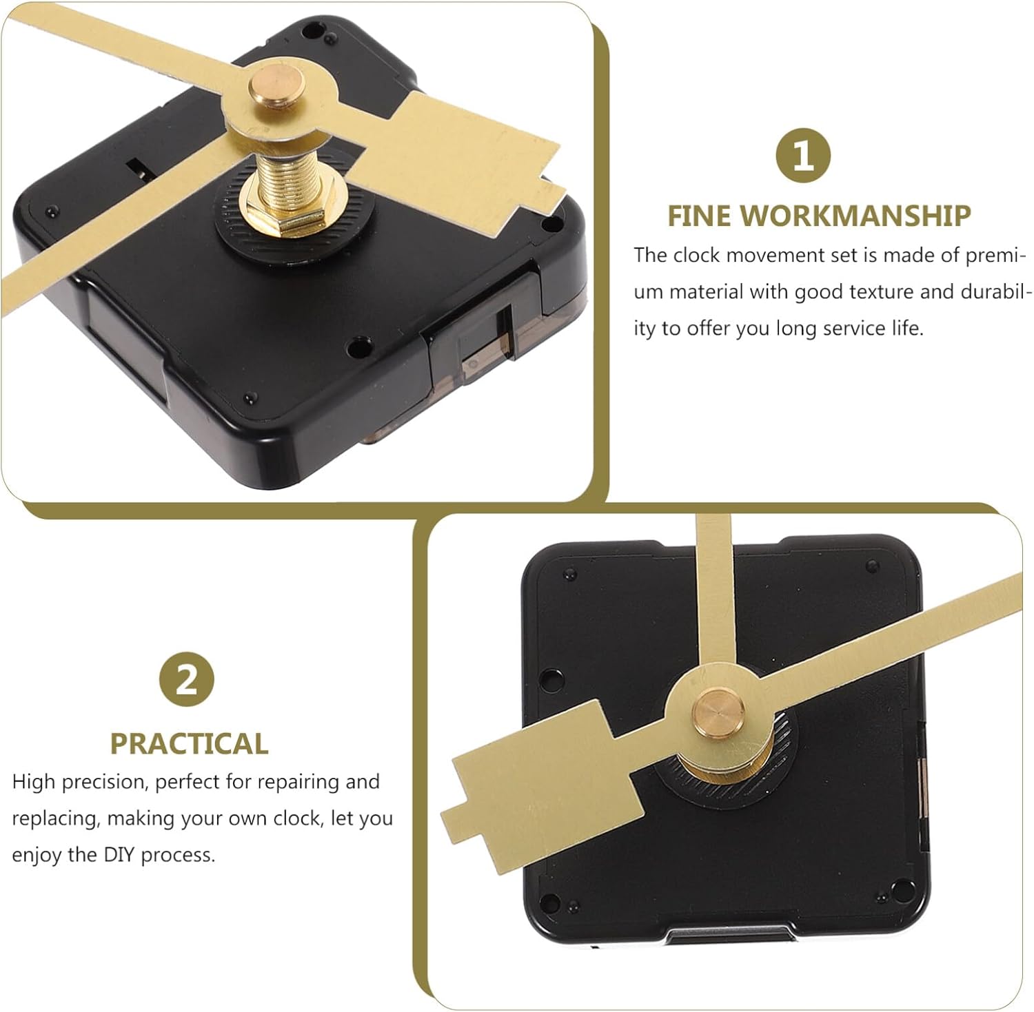 Uonlytech Clock Movement Set for Wall Clocks Durable Replacement Kit