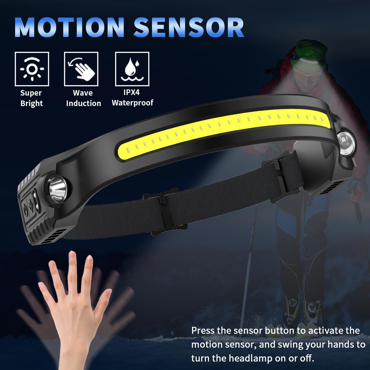 ZioeYiue Rechargeable Headlamp 5-Pack Perfect for Hiking and Outdoor Activities